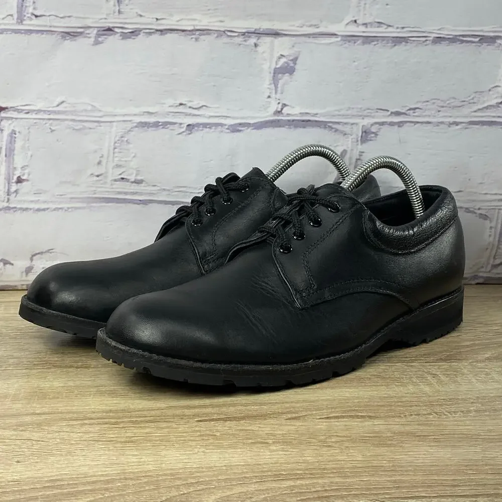 All American Boot MFG Black Leather 630 Oxford Shoes Men's Size 8.5 D Vibram